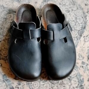 Birkenstock Black Oiled Leather Mules